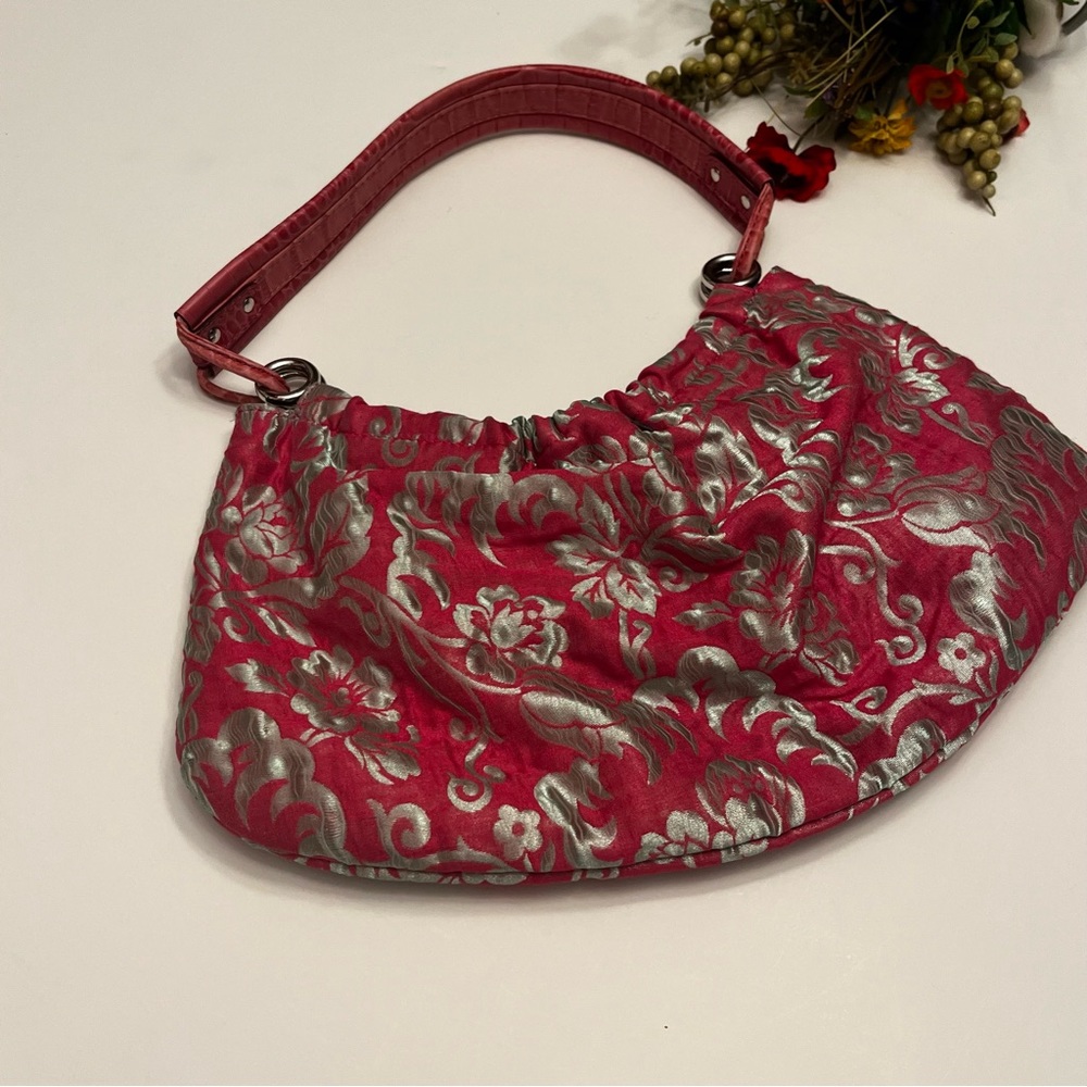 Like New! Kate Spade Pink & Silver Brocade Hobo. Bag